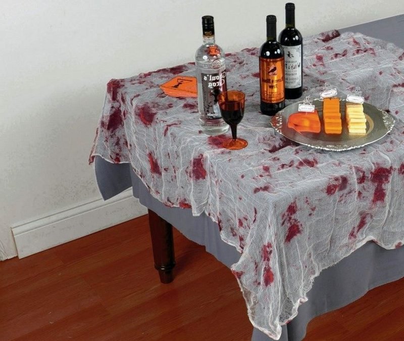 Nappe décoration Halloween fausses taches de sang