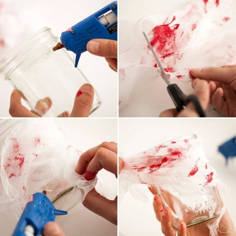 Décorer les verres avec du faux sang