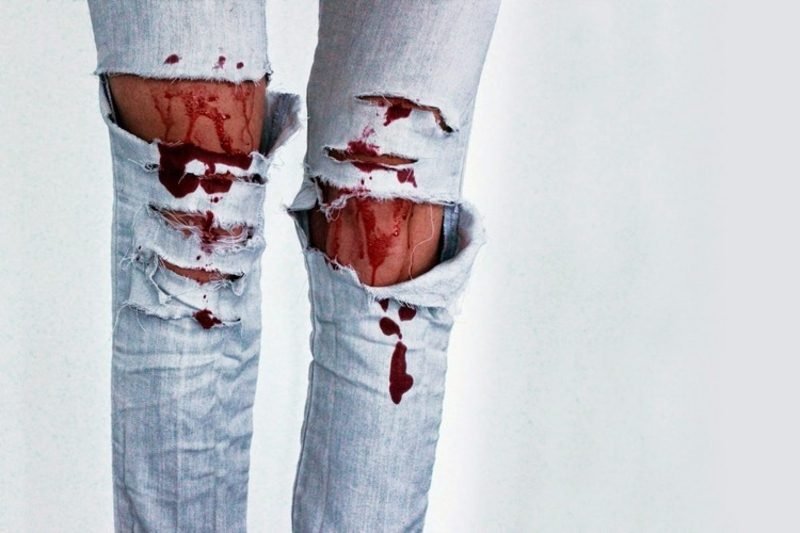 Idées de décoration de faux sang jeans déchirés