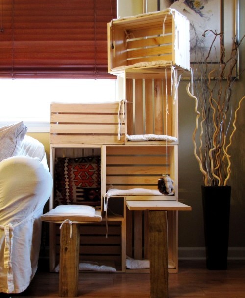 Könnyen és kreatívan készítsen vakaróoszlopokat a macskák számára. A macskatorony újrahasznosítása fadobozokból Könnyű és kreatív kaparóoszlopok macskáknak, építs magadnak borládákat, gyümölcsládákat, fából készült ágy mászófát