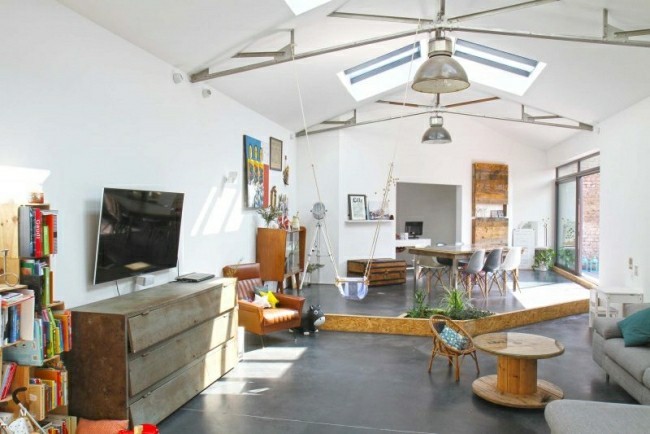 Mesés zónás tetőtéri lakás loft nagyszerű diy design