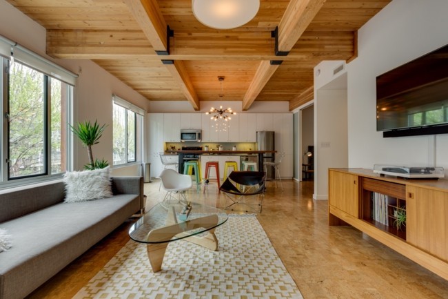 meleg fa elemek loft