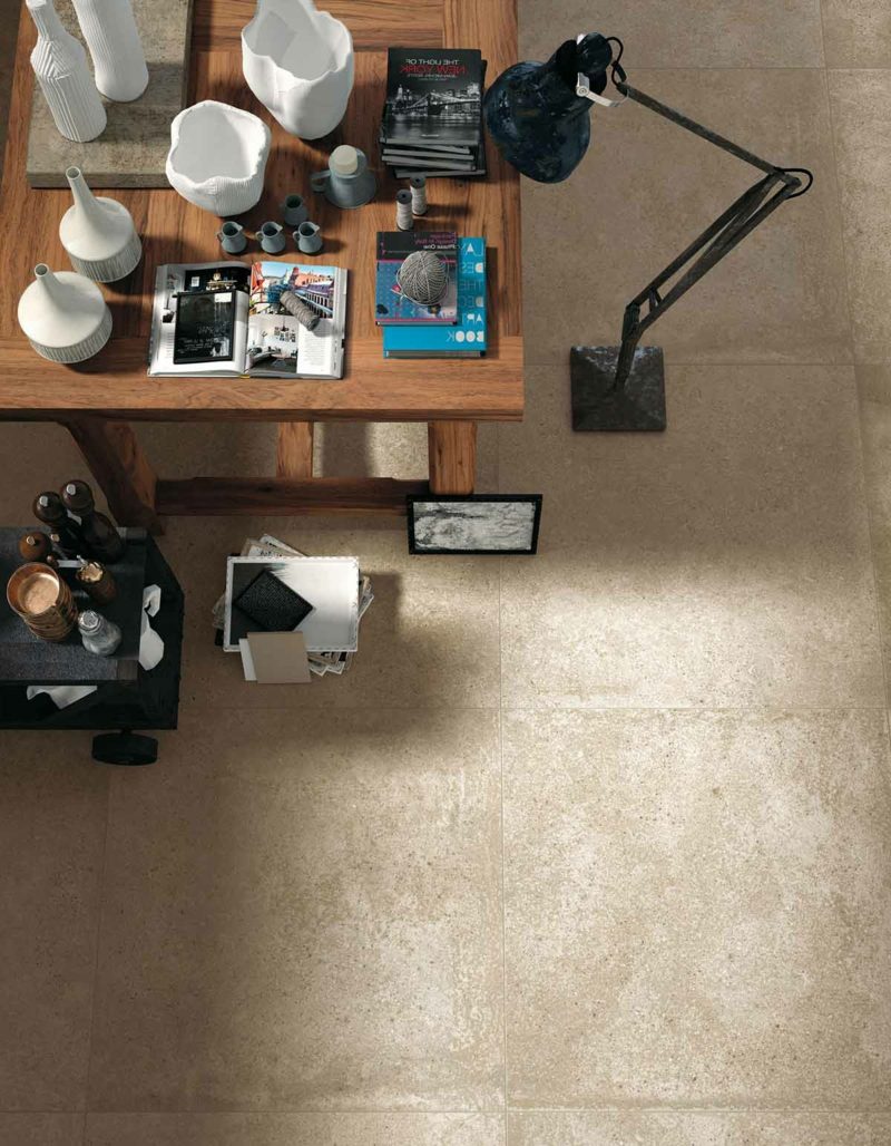 Table de salon sol broun carrelage Mirage tuiles mirage