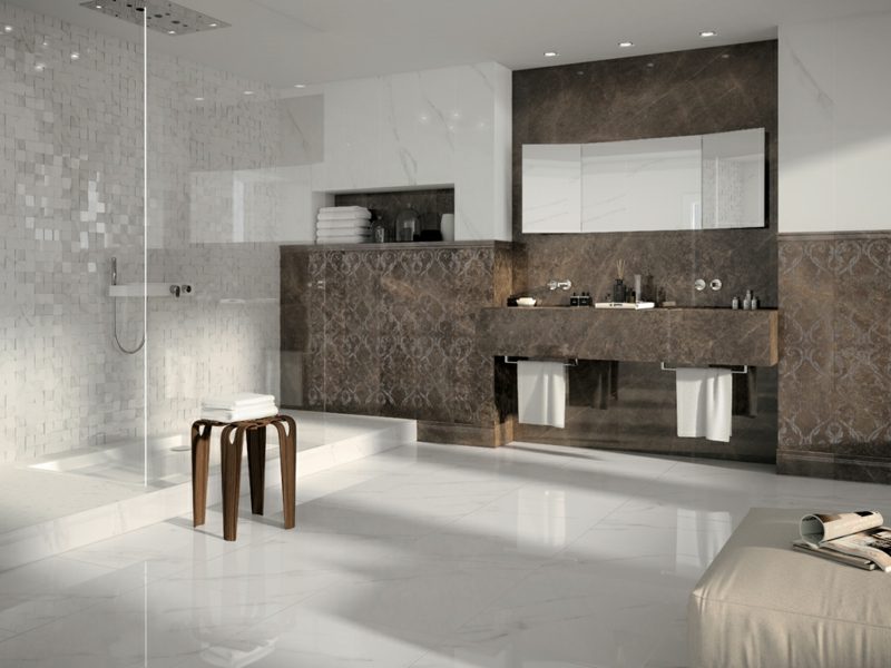 Mirage carrelage broun sol blanc salle de bain tuiles mirage