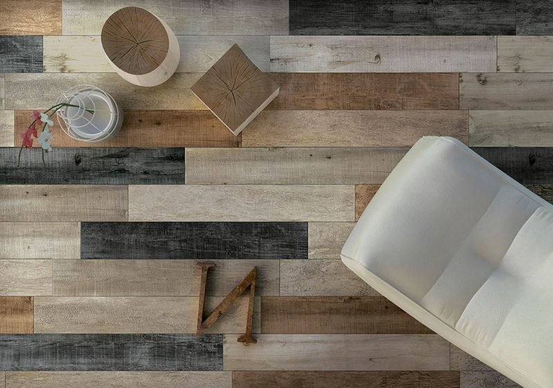 Mirage carrelage sol salon bois broun carreaux mirage vivant