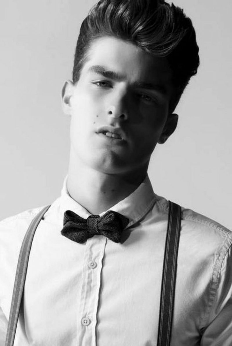 divatos férfi frizurák 2014 -ben, közepes hosszúságú, visszafelé