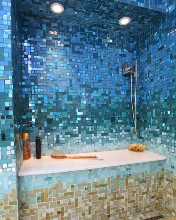 tessere di mosaico bagno insolito design della parete colori freschi