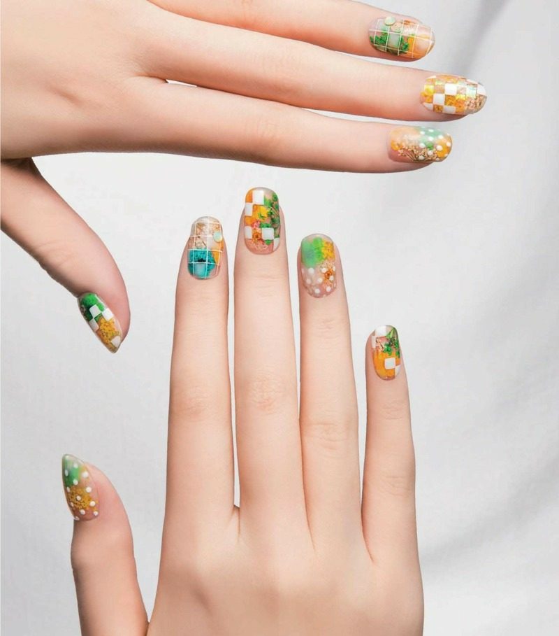 originalni geometrijski motivi dizajn noktiju u proljeće izvorni dizajn noktiju proljetni geometrijski motivi