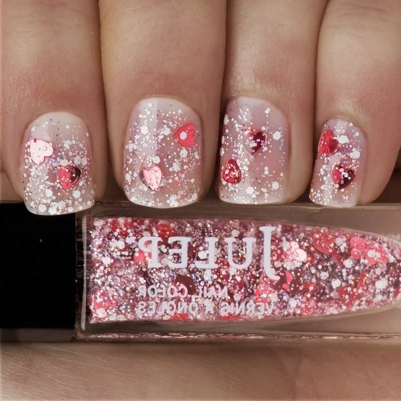 romantičan dizajn noktiju sa sjajem Romantični sjaj za nokte