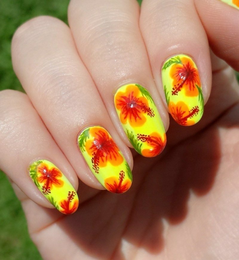 izvorni dizajn noktiju egzotično cvijeće izvorni dizajn noktiju proljetno egzotično cvijeće