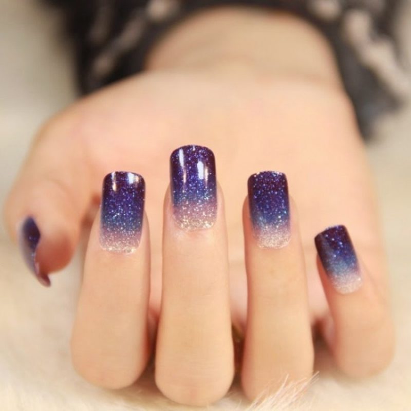 Köröm művészeti galéria téli ombre hatás