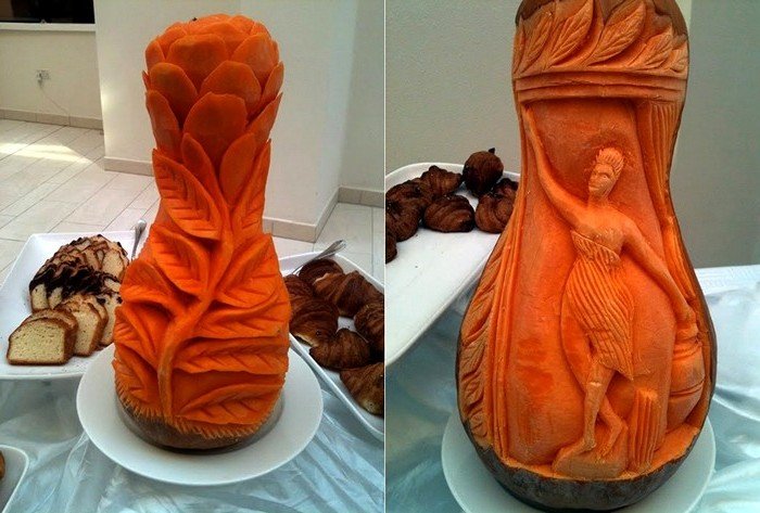 Sculptures de citrouilles - un vrai accroche-regard Sculptures de citrouilles - un vrai accroche-regard