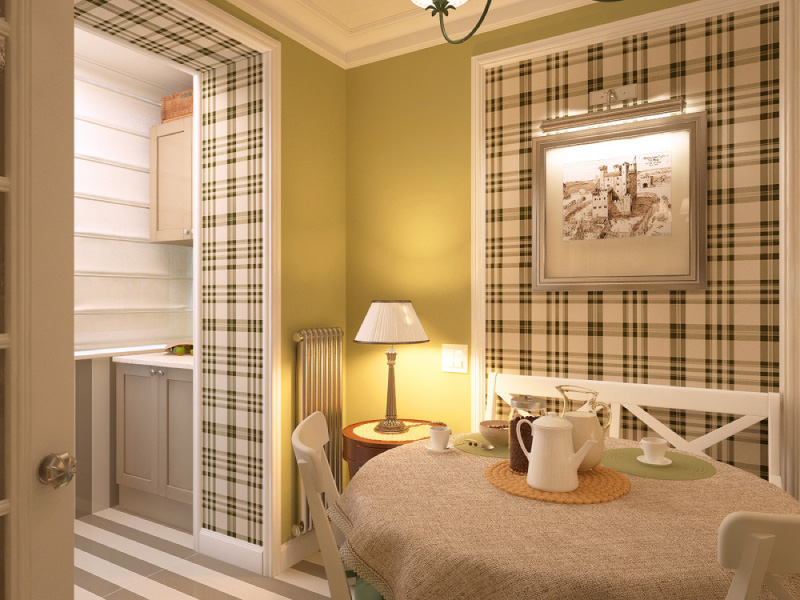 Малка кухня в маслинови тонове