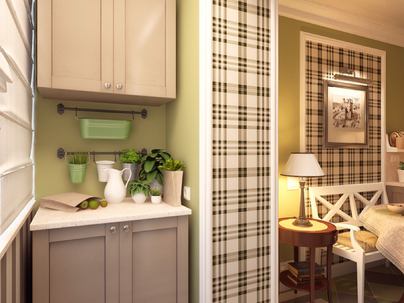 Малка кухня в маслинови тонове