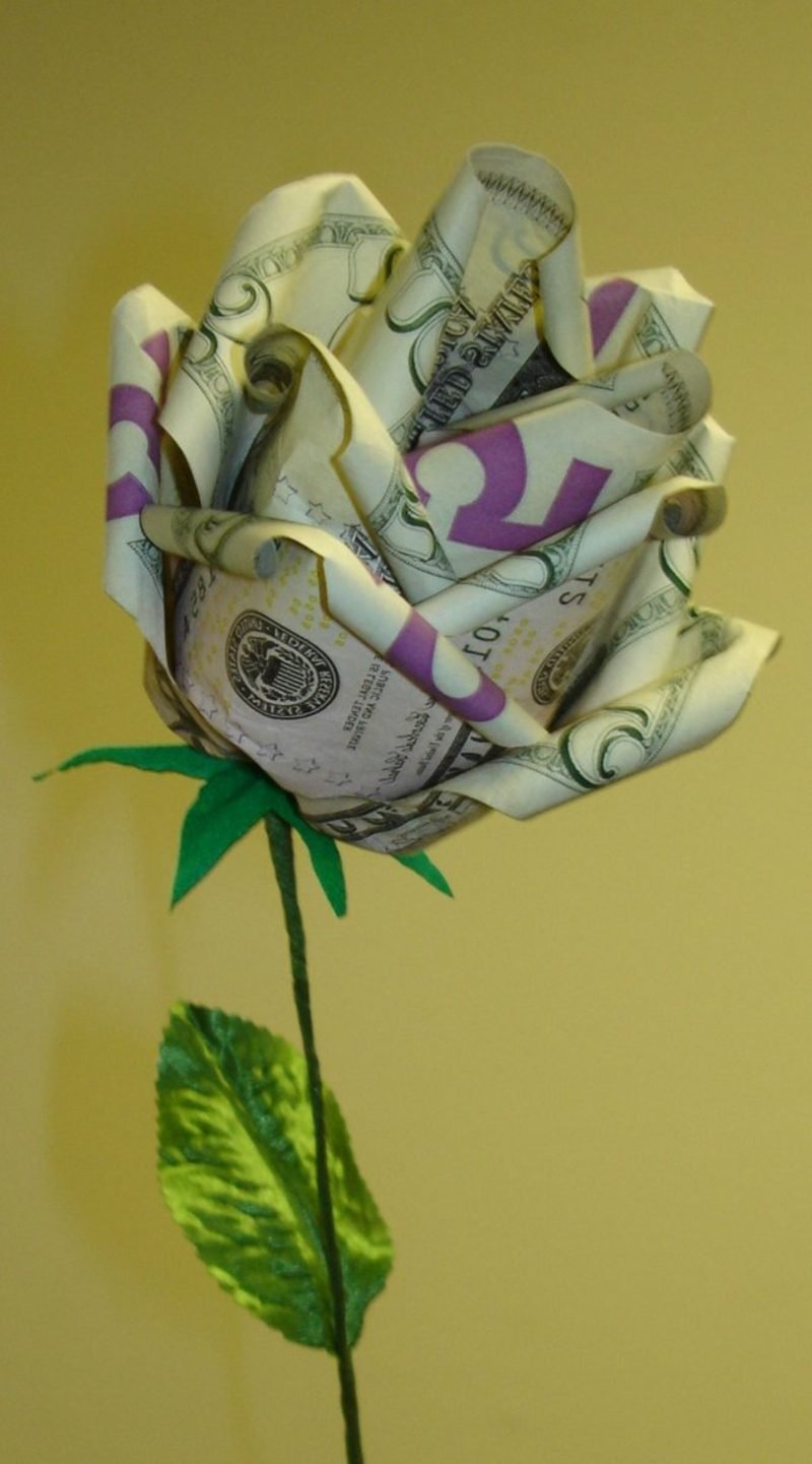 Origami Rose Upute Novčane novčanice origami ruža upute novac