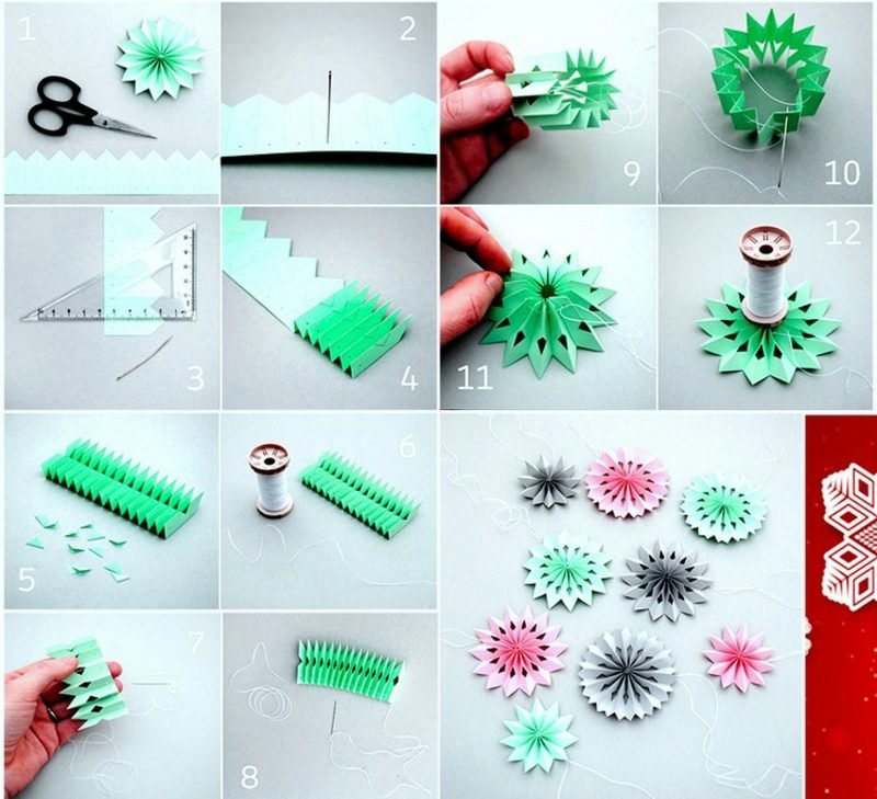 DIY hópehely utasítások lépésről lépésre Origami karácsonyi DIY hópelyhek