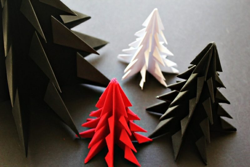 Origami hajtogatás karácsonyi DIY ötletekhez Origami karácsonyi DIY ötletek fenyőfa