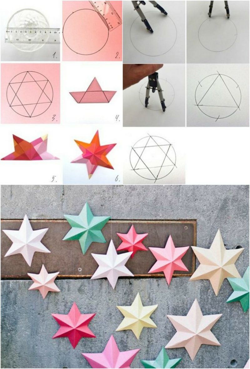 Csillagok összecsukható utasításai Origami karácsonyi csillagok kép bemutató
