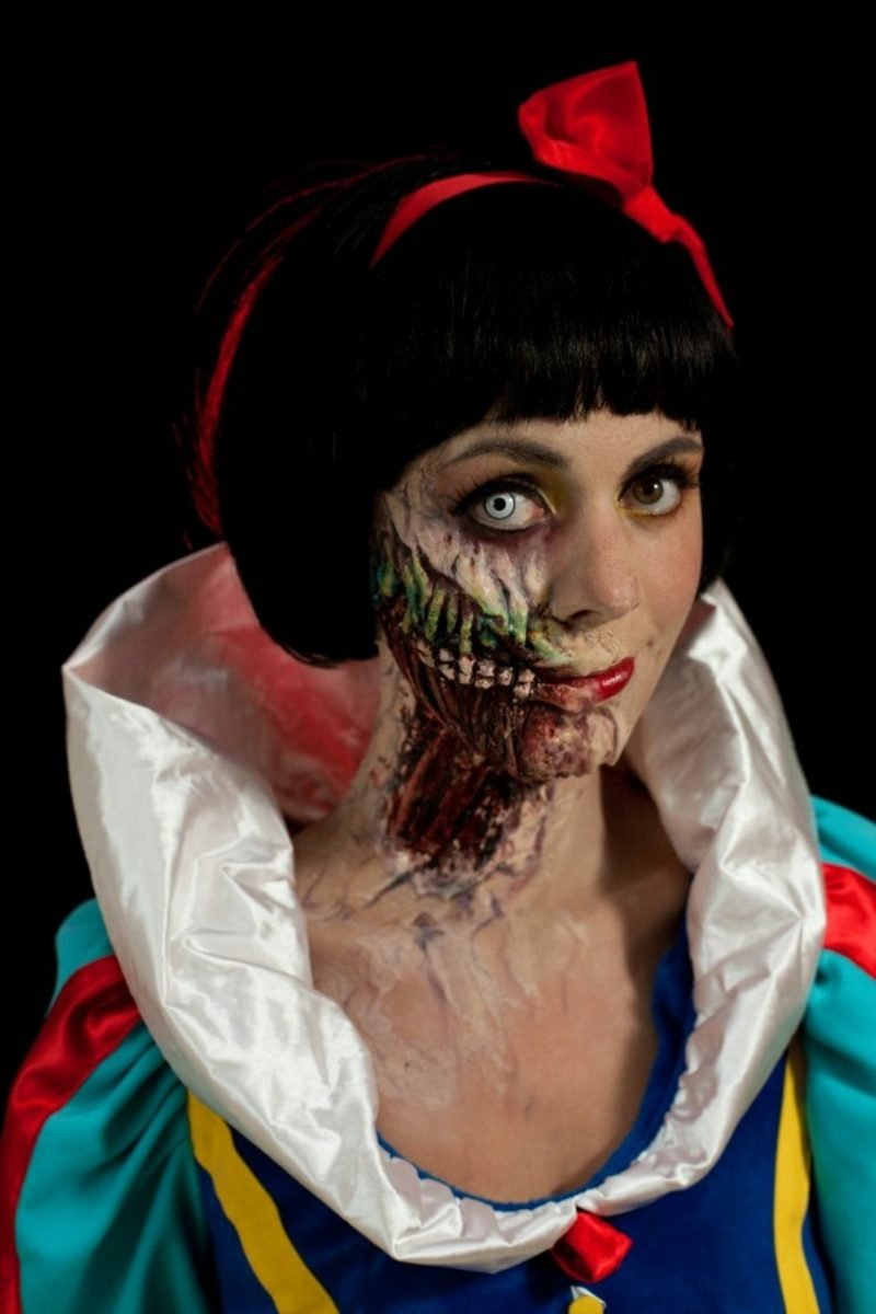 Costume spaventoso di Biancaneve e trucco Halloween Costumi per le donne di Halloween versione spaventosa di Biancaneve
