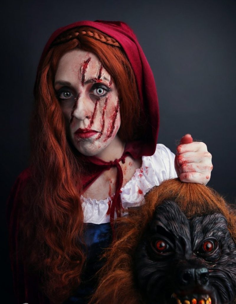 Costume di Halloween Cappuccetto Rosso spaventoso Costumi di Halloween Look spaventoso di Cappuccetto Rosso
