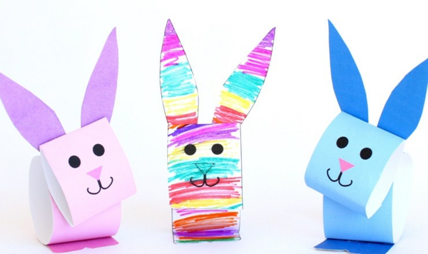 Décorations de Pâques bricoler en papier idées de bricolage créatives bricoler des lapins en papier
