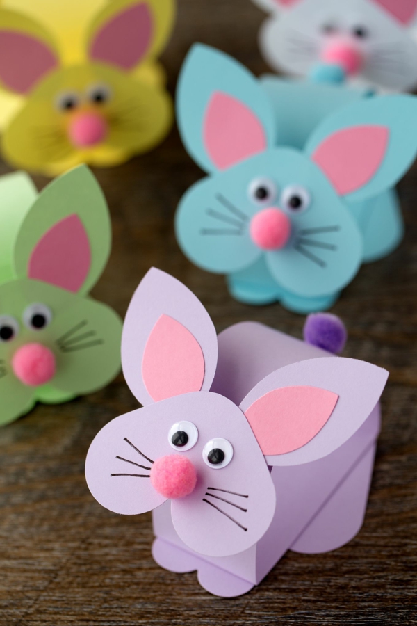 faire des décorations de pâques en papier lapins de pâques inhabituels papier coloré