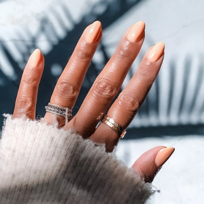 bellissima manicure all'arancia morbida unghie lunghe arancio delicato