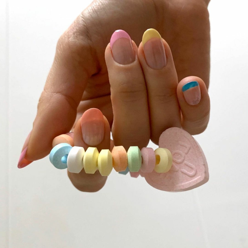 french manicure colori pastello Unghie pastello grandi idee di design french manicure