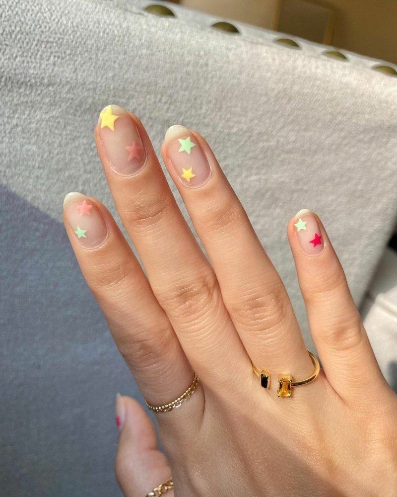 Adesivi per manicure asterischi in colori pastello Le unghie decorano gli adesivi