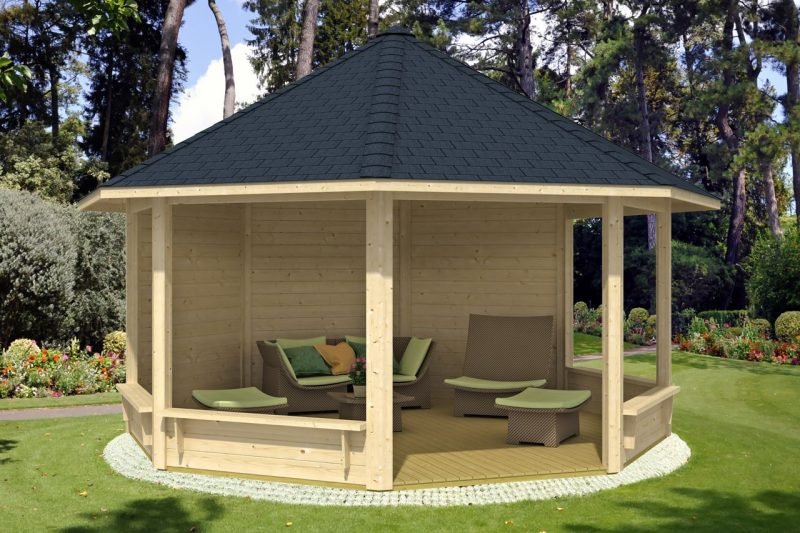 Construisez vous-même un pavillon rond meublé d'un fauteuil Construisez vous-même un pavillon