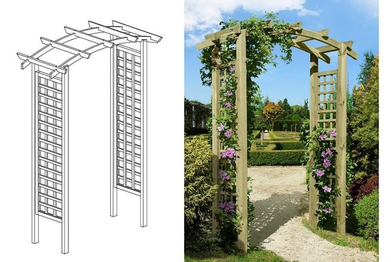 Előre pergola készlet hegymászó növényekkel Előre pergola készlet hegymászó növényekkel