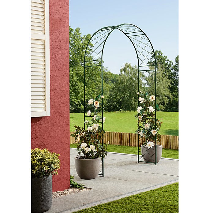 Fémből készült Pergola készlet, gyönyörű hegymászó rózsákkal díszítve Fémből készült Pergola készlet, gyönyörű hegymászó rózsákkal díszítve