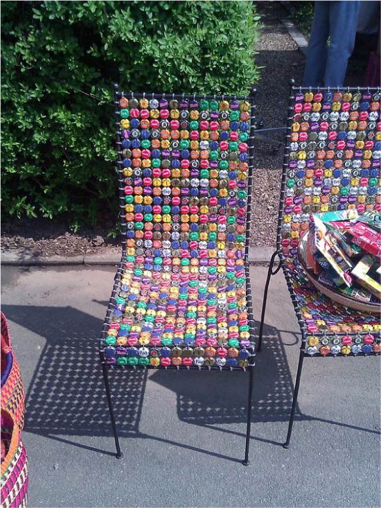 Meubels versierd met hoezen