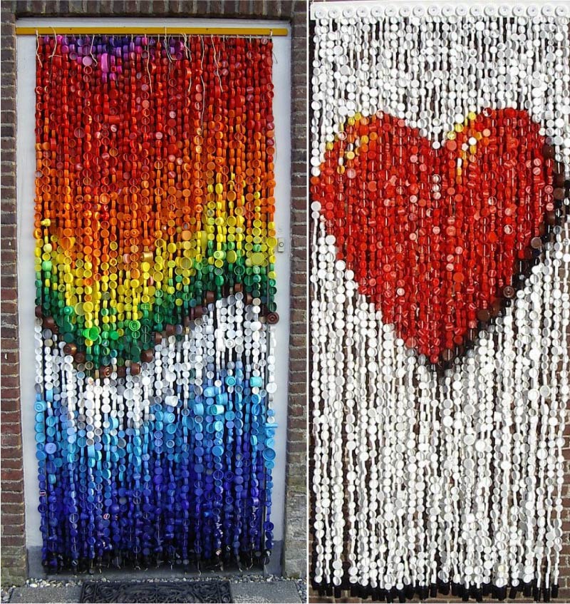 Deurgordijnen van plastic hoezen