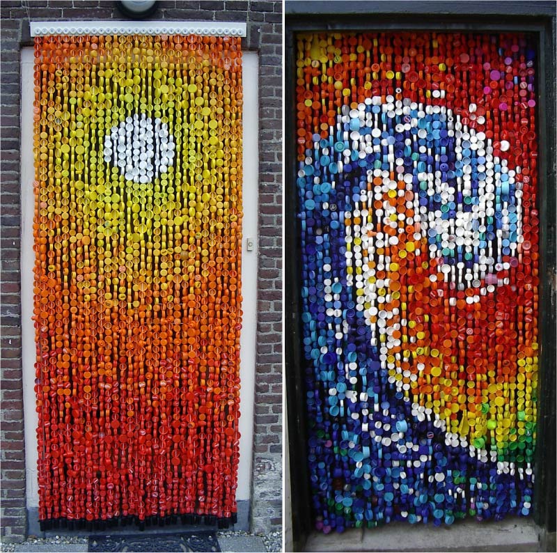 Deurgordijnen van plastic hoezen