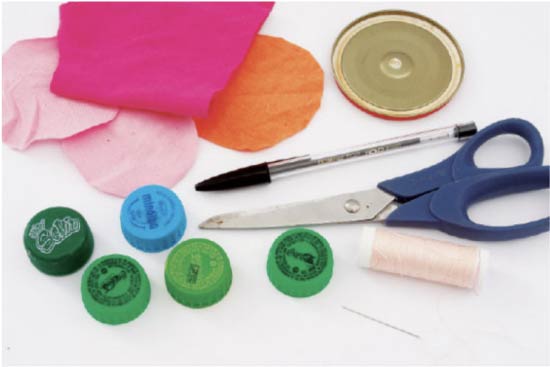 Een standaard maken voor gerechten van plastic deksels