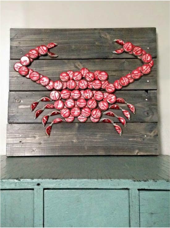 Paneel van doppen van glazen flessen