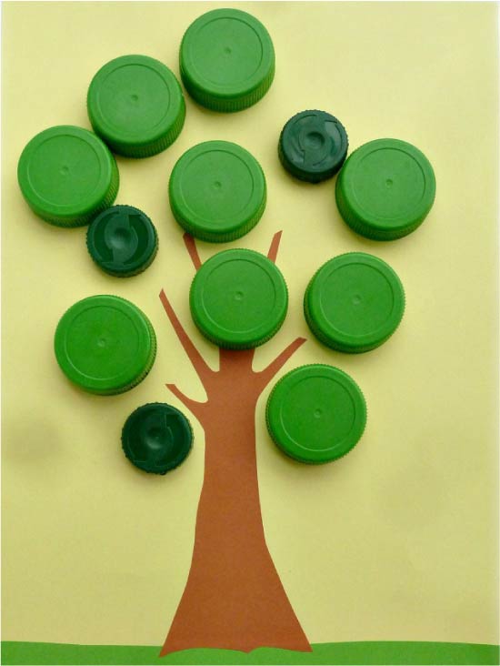 Knutselen voor kinderen van deksels