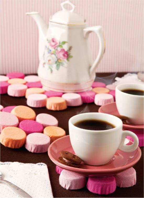 Onderzetters voor glazen van deksels