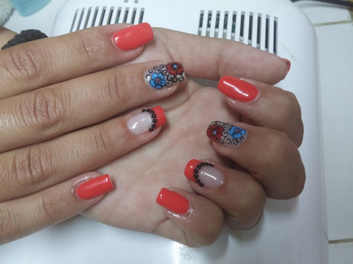 fiori colorati per il design delle unghie modello di unghie galleria di design delle unghie immagini delle unghie