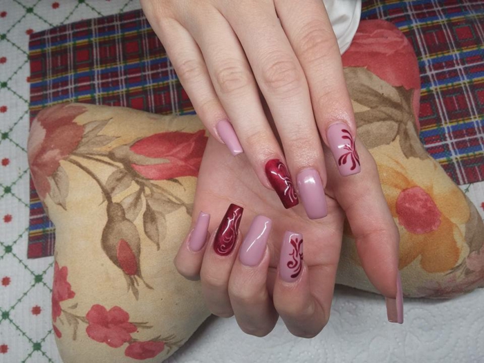 combinare rosa e rosso immagini di unghie in gel design delle unghie immagini di unghie rosse