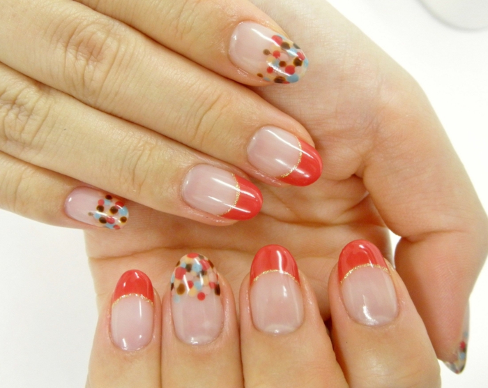 delicato francese rosso a pois nail design nail design nail design rosso galleria di immagini