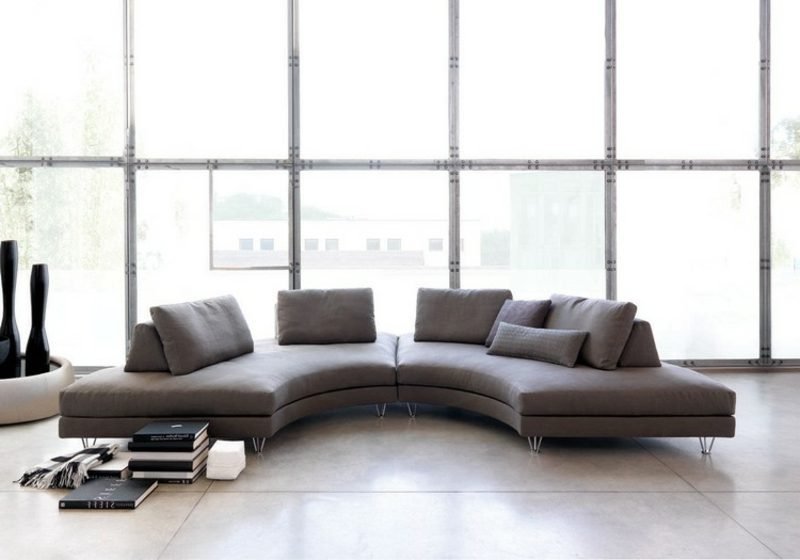 siva sofa udobno tapecirana okrugla sofa siva dnevna soba industrial