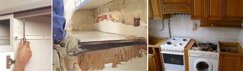 Het oude aanrecht met uw eigen handen demonteren