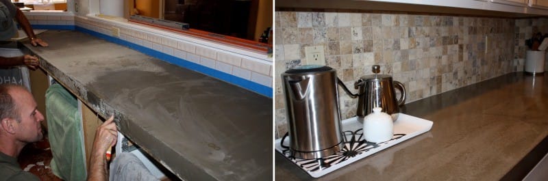 Doe-het-zelf betonnen aanrechtblad - schuren en resultaat