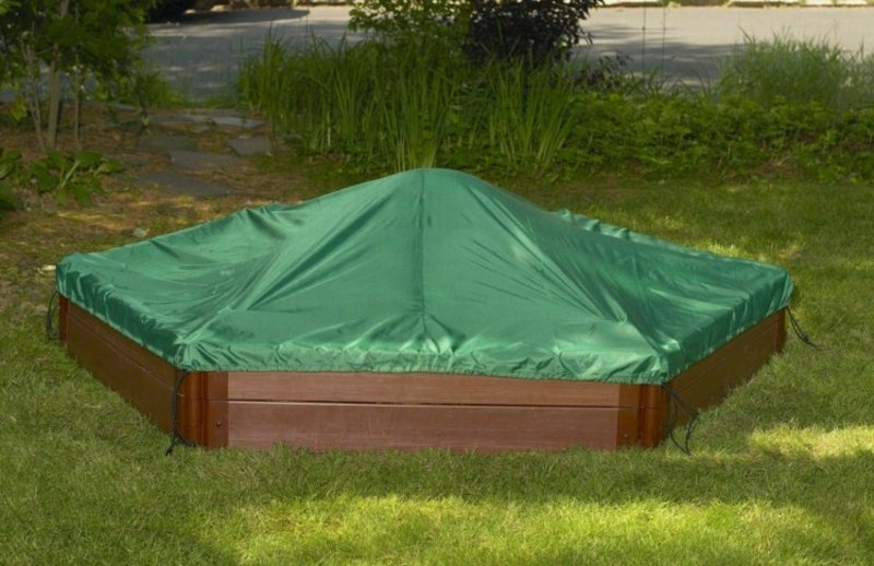 Couvrir le coin du bac à sable avec du tissu Couvercle en bois hexagonal bac à sable