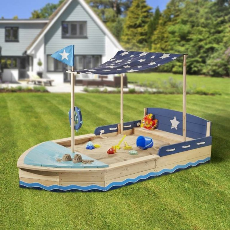 Concevoir le bac à sable comme un bateau pirate Construisez vous-même un bateau pirate