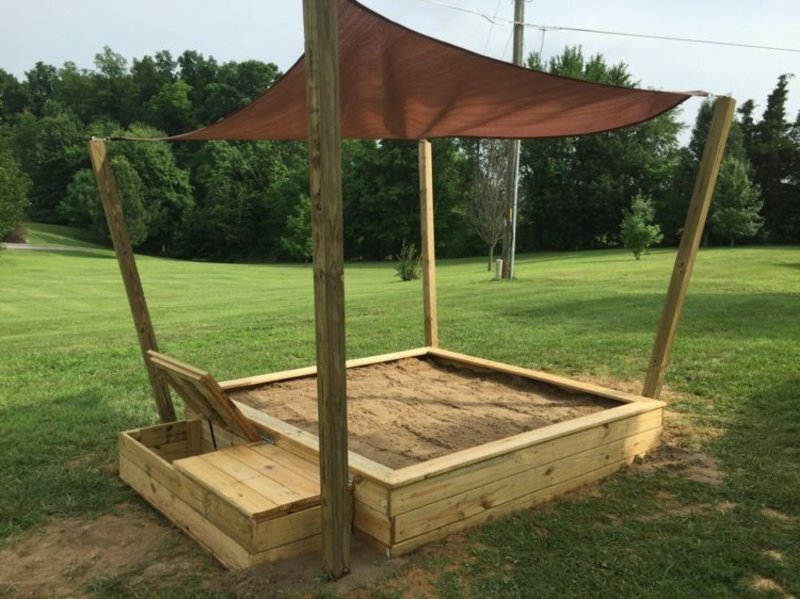 Protection solaire classique bac à sable en bois Bac à sable en bois avec couvercle