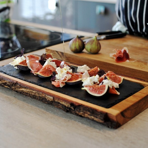 Ideje za deko tanjur od škriljevca smokve i sir na ukiseljenom škriljevcu