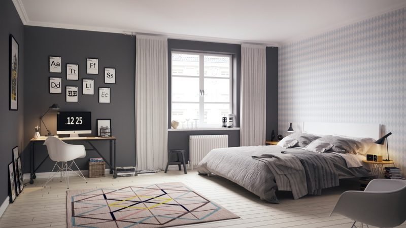 Aménager une chambre scandinave : se sentir bien en toute simplicité ! Ameublement de chambre à coucher idées de style scandinave couleurs tapis rideaux de lit